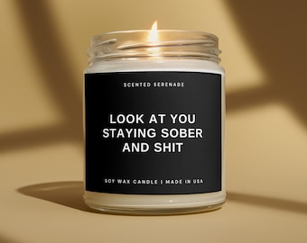 Sobriety Candle, Sober Birthday Gift, Sober Anniversary Gift