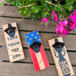 Handcrafted Wall Mounted Bottle Opener, Beer Bottle Opener, Bottle Opener, Wooden Bottle Opener