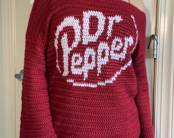 Dr. Pepper Crochet Sweater Pattern