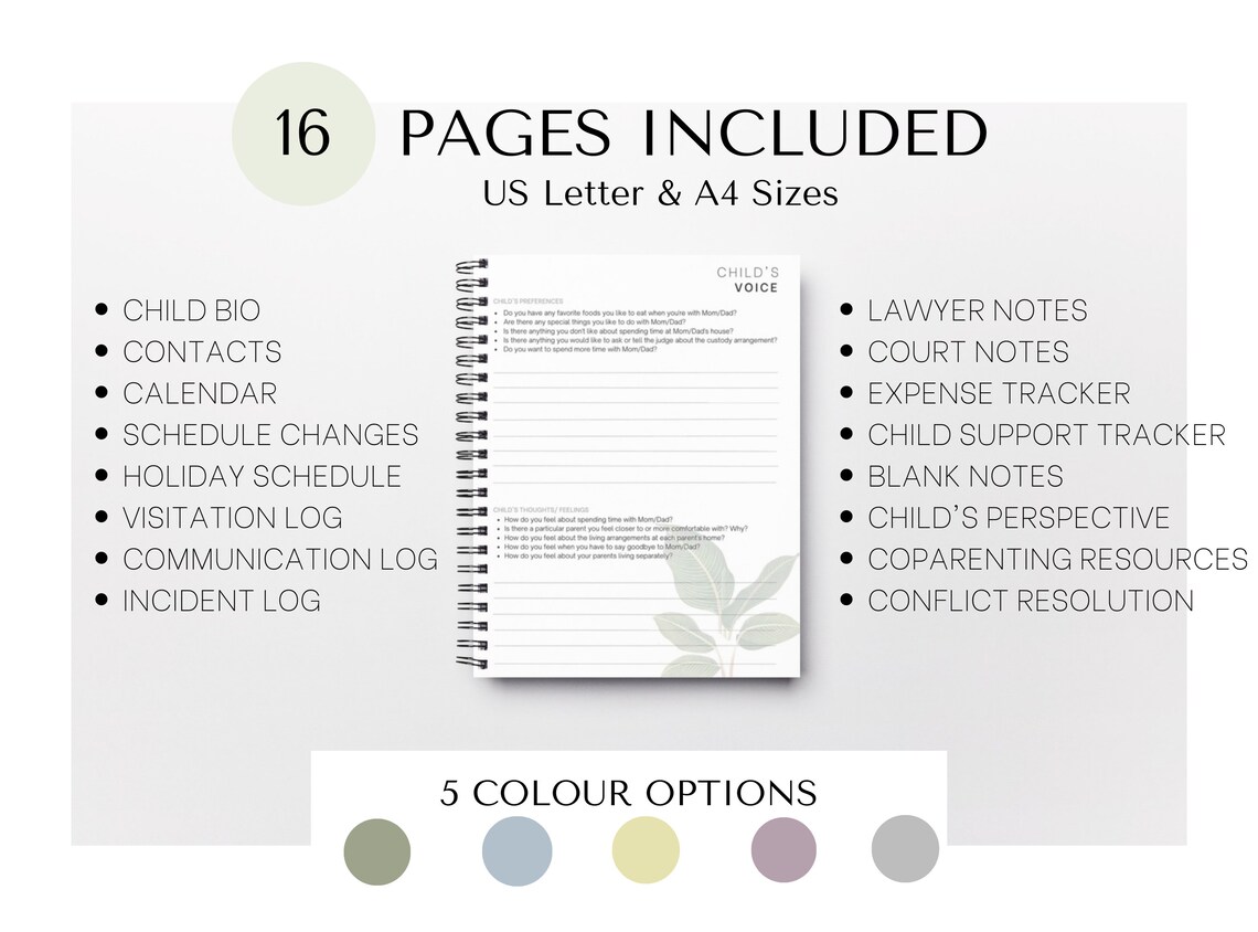 Custody Binder Custody Planner Child Custody Binder Printable PDF - Etsy