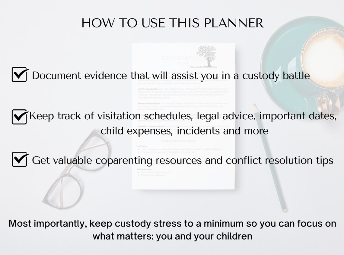 Custody Binder Custody Planner Child Custody Binder Printable PDF - Etsy