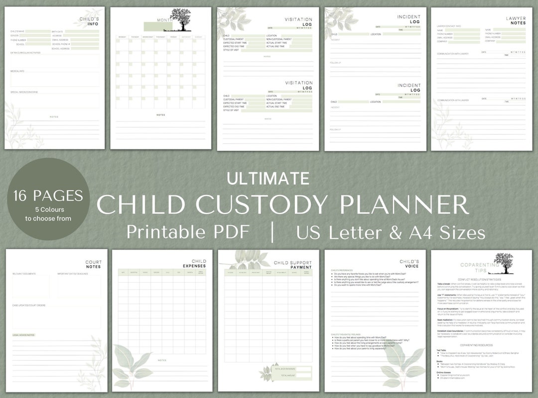 Custody Binder Custody Planner Child Custody Binder Printable PDF - Etsy