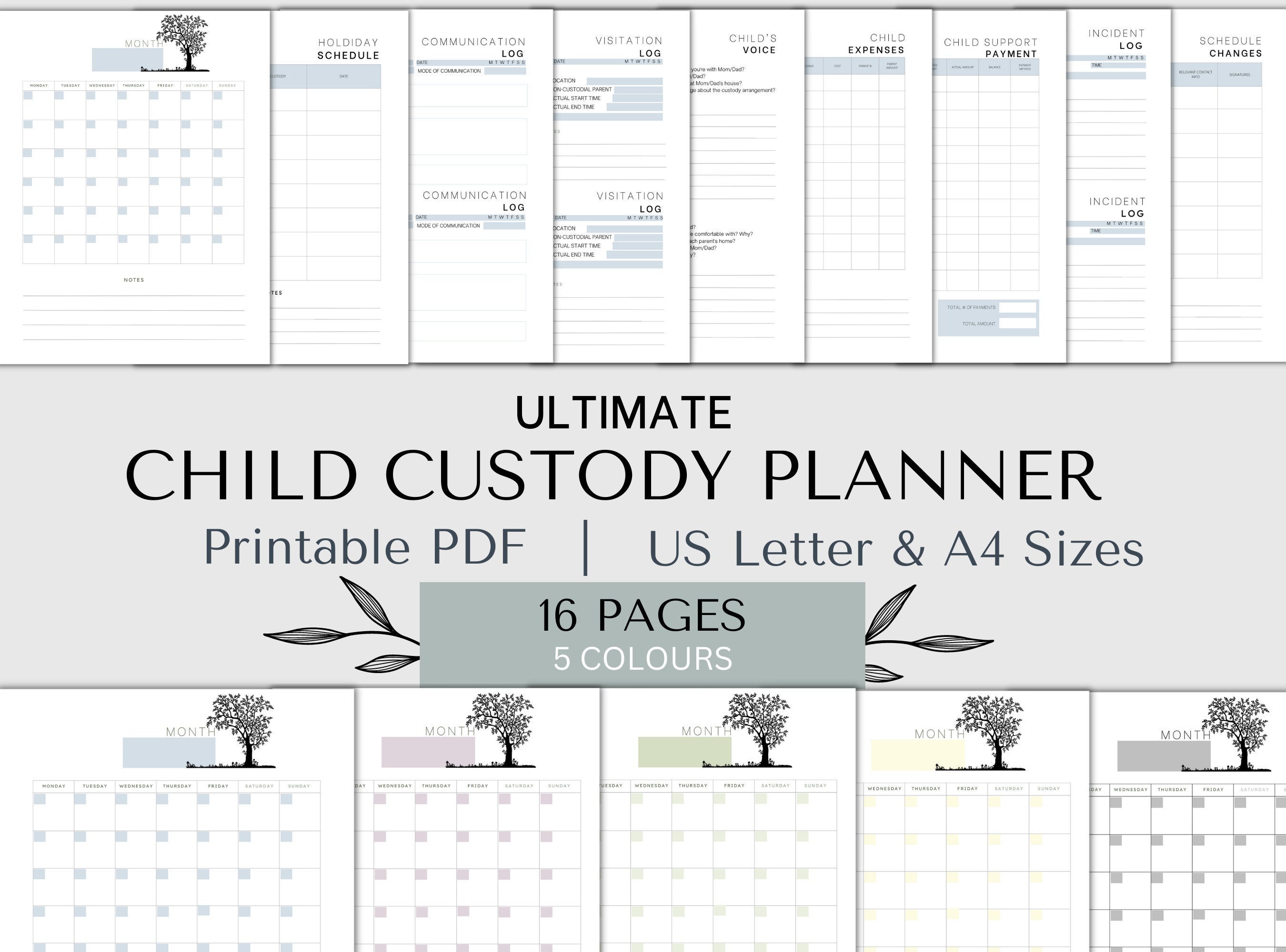 Custody binder custody planner child custody binder printable pdf