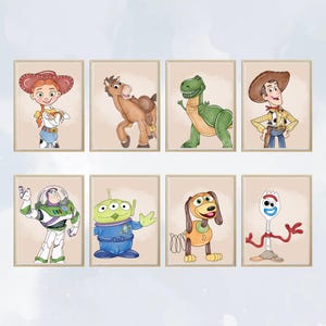 Toy Story Wall Art Prints for Kids Room Wall Decor for Boys Room Toy Story Art for Kids Decor Wall Art Set Prints Boys Nursery Room