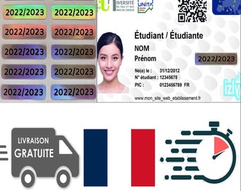 Sticker carte étudiant étudiante année 2022/2023