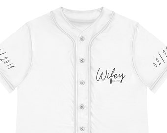 Personalized Wifey baseball jersey - dates, new last name, married year