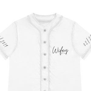 Personalized Wifey baseball jersey - dates, new last name, married year