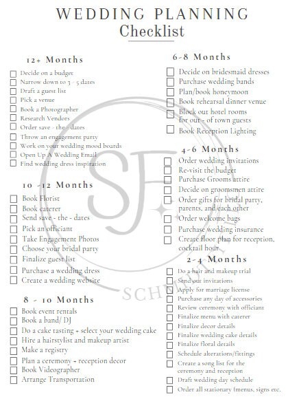 12 PAGE Printable &amp; Editable Wedding Planner, Checklist, Timeline ...
