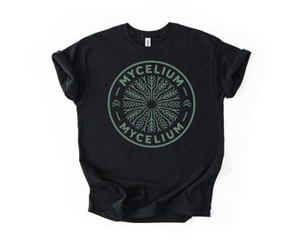 Mycelium cirkelshirt – Fungi Network-T-shirt – Naturecore Science Lover-cadeau