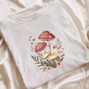 Cottagecore Mushroom Shirt | Vintage Botanical Inspired Fungi Tee, Whimsical Mycology Art, Aesthetic Forager Gift, Nature Lover T-Shirt 163