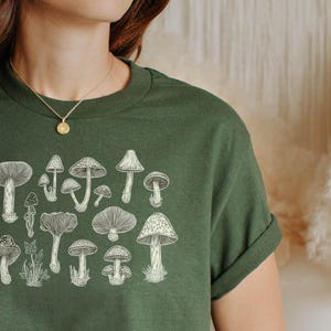 Pilz Shirt | Foraging Tee, Wild Fungi Chart T-Shirt für Mykologie und Naturbegeisterte Fprint 66