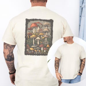 Mystisches Pilz-Tarot-Shirt | Vintage Fungi Art T-Shirt, Botanisches inspiriertes okkultes T-Shirt, Naturinspiriertes Glückskartendesign Bprint 320