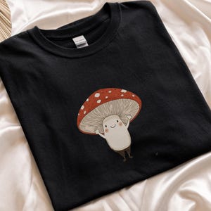 Camiseta con hongos adorables / Camiseta con estampado de hongos kawaii, adorable camiseta de micología, regalo original inspirado en la naturaleza para amantes de los hongos Fprint 91