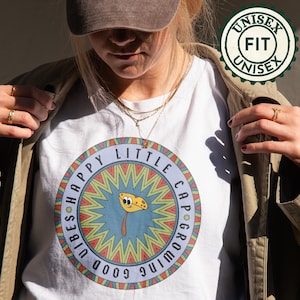 Camiseta "Hongos Felices" / Camiseta con gráfico "Happy Little Cap", estilo Mushroomcore, creciendo con buena energía, arte psicodélico de hongos 55