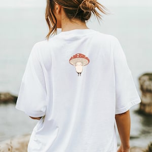 Camiseta con hongos adorables / Camiseta con estampado de hongos kawaii, adorable camiseta de micología, regalo original inspirado en la naturaleza para amantes de los hongos (Bprint 91)