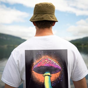 Psychedelic Mushroom Shirt | Magic Trippy Art Tee, Rave Festival Clothing, Neon Fungi Graphic T-Shirt Bprint 57