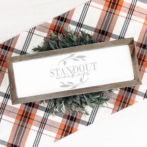 Farmhouse Sign Mockup: Rectangle Blank Wood Frame (Digital Download)