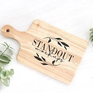Maple Paddle Cutting Board Mockup: Styled Stock Photography (Digital Download)