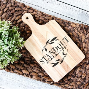 Maple Cutting Board Mockup: Paddle Charcuterie Board (Digital Download)