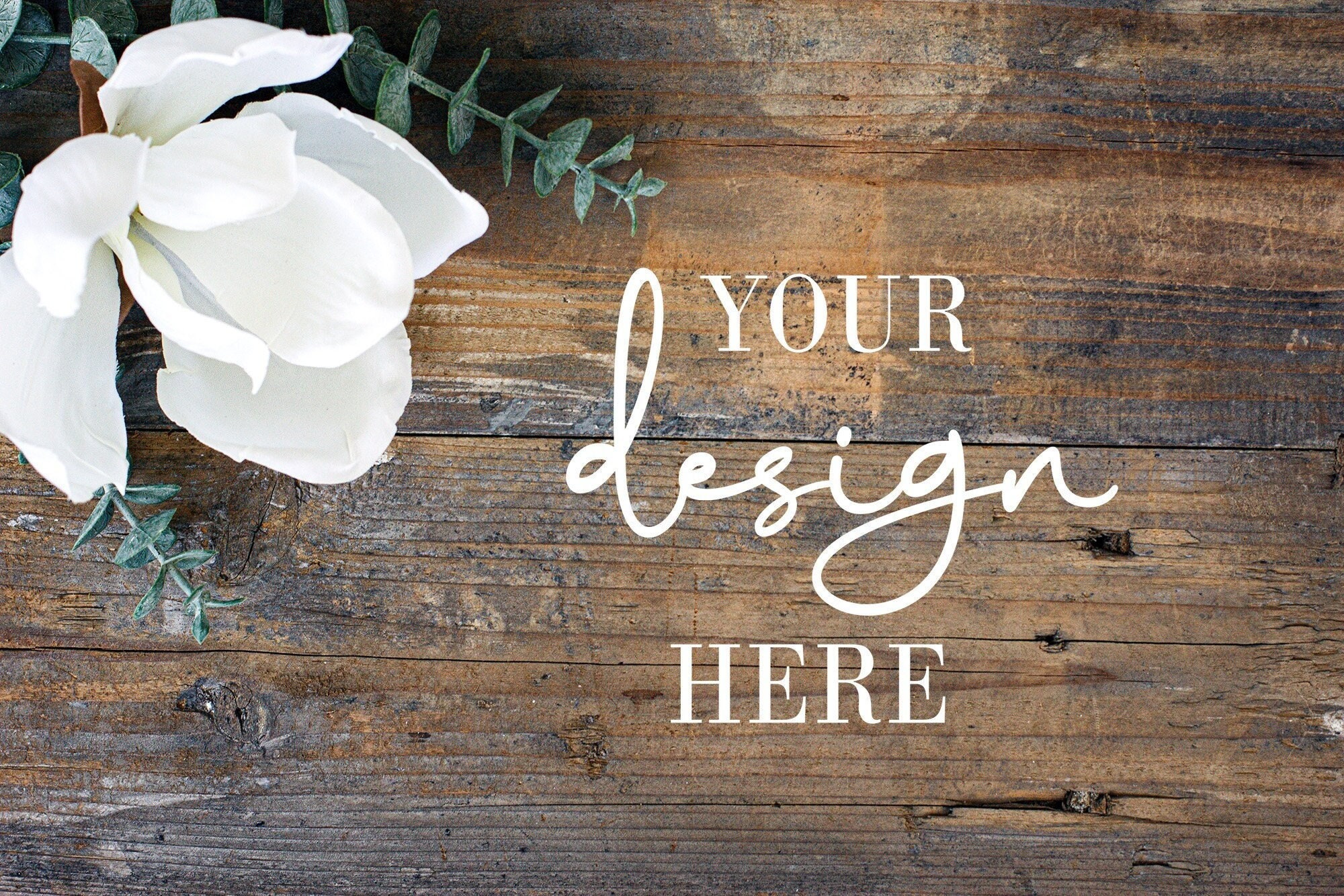 Styled Rustic Wood Background Mockup, Digital Dark Wood Floor Stock