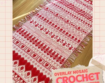 Sweet Hearts Overlay Mosaic Crochet Pattern (PDF Pattern)