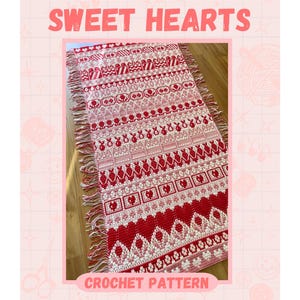 Sweet Hearts Overlay Mosaic Crochet Pattern | PDF Digital Crochet Pattern