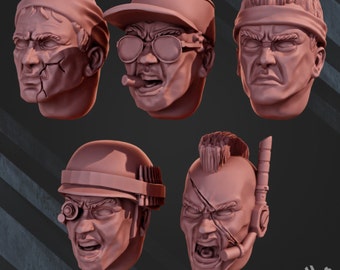 Jungle Fighters Head Bits "Commandos" Set x5 | DakkaDakka