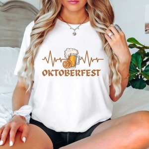 Oktoberfest Shirt, Beer and pretzel heartbeat shirt, Oktoberfest gift, Fun Oktoberfest shirt, Cheers shirt, Prost shirt, German fest shirt