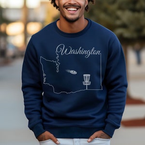 Disc Golf Sweatshirt, Gift for Disc Golf, Washington States Disc Golf, Disc Golf Lover