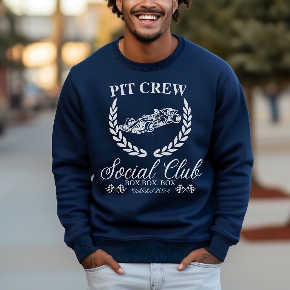 Pit Crew Social Club Sweatshirt, Box Box Box Sweatshirt, Formula One Fan Sweatshirt, F1 Sweatshirt, Sundays Are For Racing