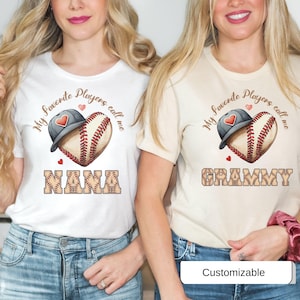 Customized Baseball Grandma shirt, My favorite Player calls me Grandma, Grammy, Nana, Baseball shirt for grandma