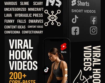200+ Viral Video Hooks | Copy-Paste Hooks for TikTok, Reels & Shorts | Digital Download