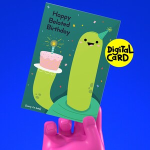Printable Belated Birthday Card. Funny Birthday Card. Instant Download ...