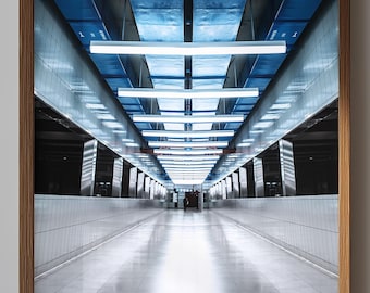 Blue Silence – Minimalist Subway Architecture Photography