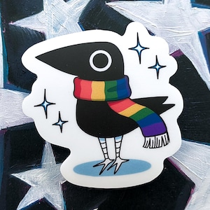 Cute Gay Corvid Waterproof Matte Vinyl Sticker