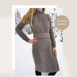 Crystal sweater dress - Crochet pattern - Made to measure