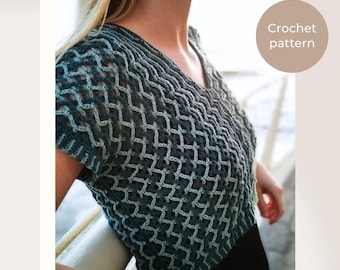 Wavy Tee - Crochet top pattern - Made-to-measure
