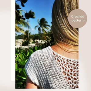 Bintan Tee Häkelanleitung: Sommertop, jede Größe (PDF-Häkelanleitung)