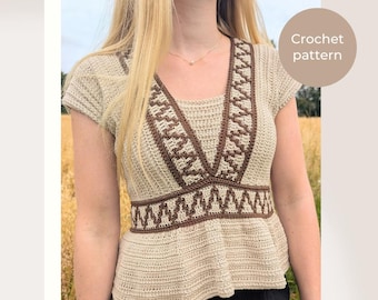 Zoe Mosaic Dress - Crochet dress - Peplum top - For any size