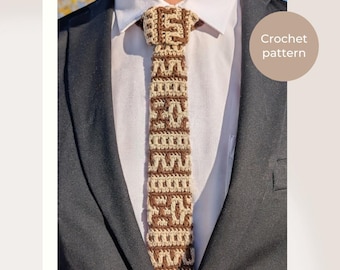 Maze Tie - Mosaic crochet tie pattern - Automatic stitch calculator