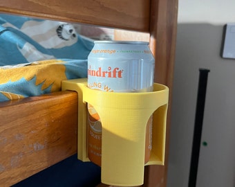 Open Design Bunk Bed Cup Holder, Dorm Room Cup Holder. 3.25 inch inside diameter. 3D printed