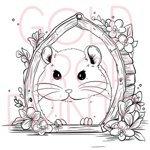 Sweet Hamster coloring page / printable / hamster png