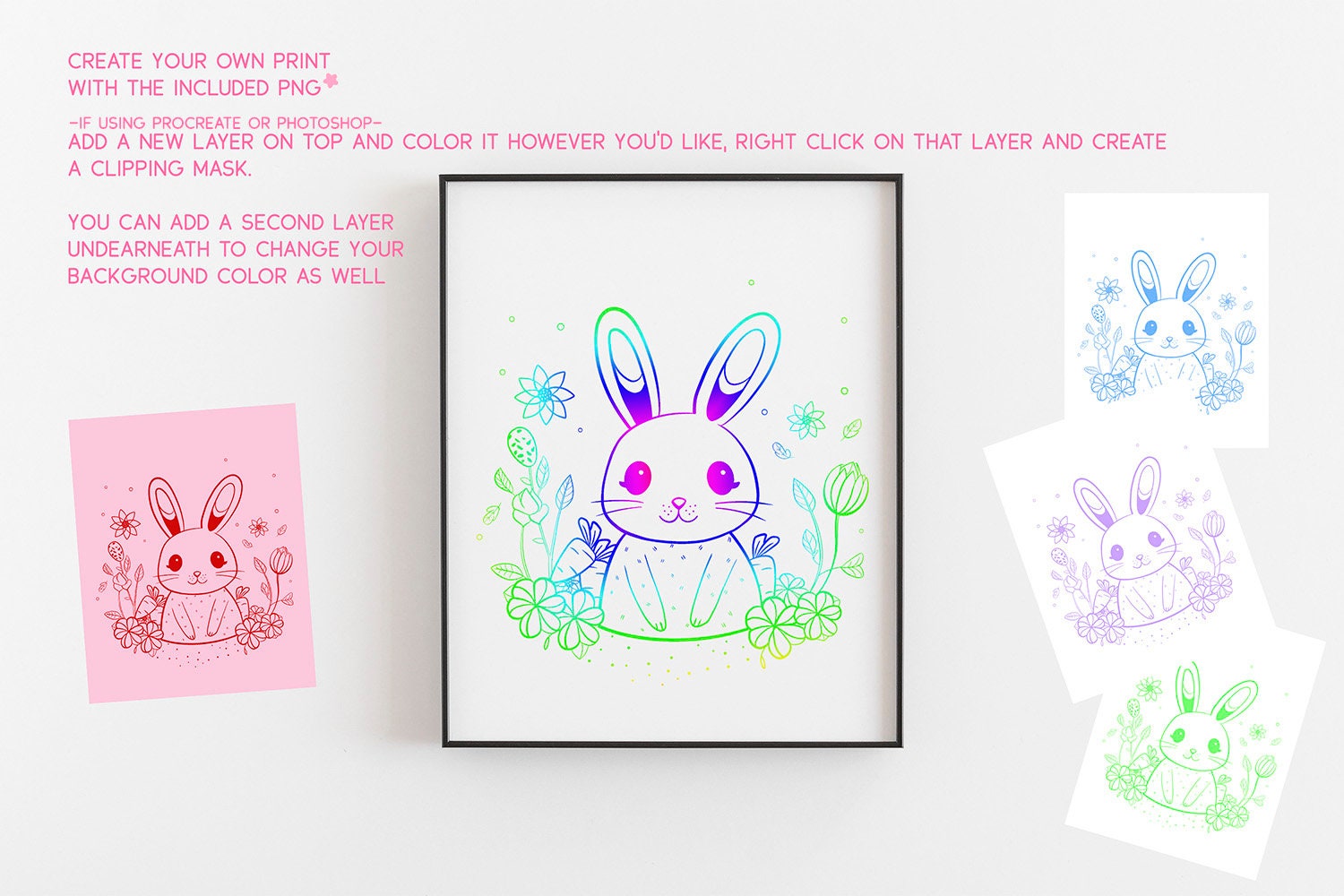 Spring Bunny Print /coloring Page / Spring Coloring Sheet/ Printable ...