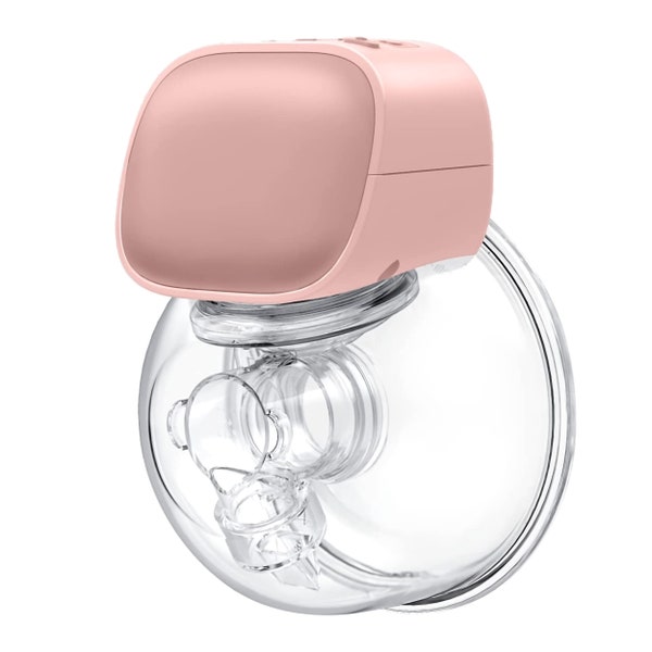 Tire-lait portable, tire-lait mains libres, tire-lait électrique portable avec 2 modes et 5 niveaux (rose)