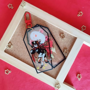 Hu Tao dried flower coffin keychain