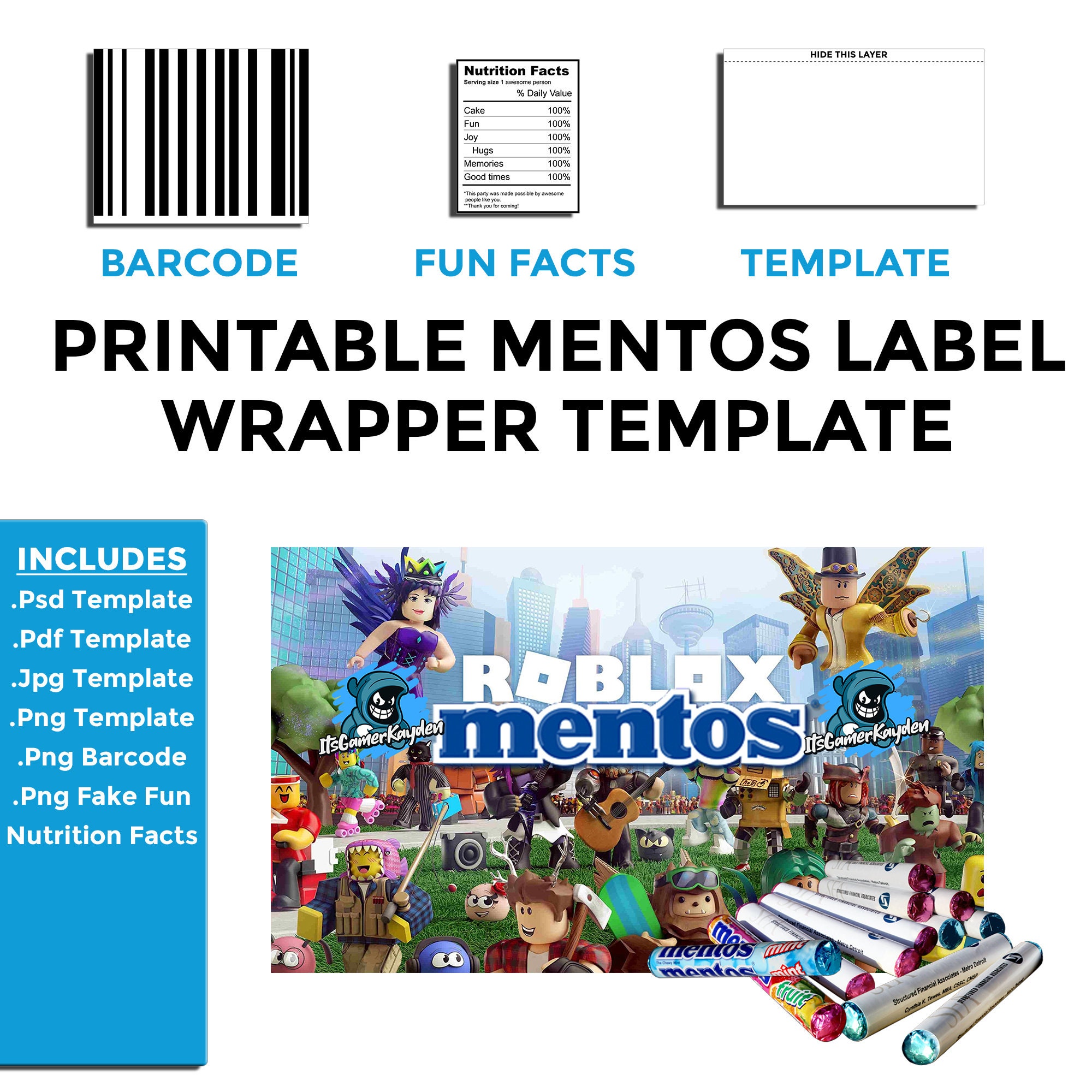 Printable Mentos Label Wrapper Template for Birthday Parties and Events ...