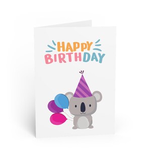 Jolies Cartes De Voeux D'anniversaire Koala, Cartes D'animaux Amusantes, Souhaits D'anniversaire, 1er Anniversaire, Jalon, Joli Joyeux Anniversaire