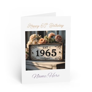 1965 personalisierte 60er Geburtstagskarte | Vintage gealtert zur Perfektion | Benutzerdefinierter Name | Geschenk zum 60 Geburtstag für Sie oder Ihn