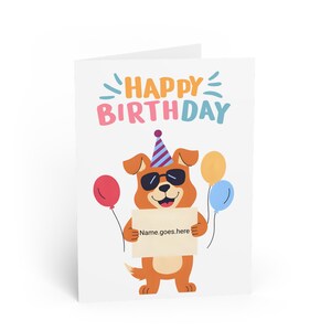 Alles Gute zum Geburtstag Hund Grußkarten, personalisierte Geburtstagskarten, süße Haustierkarten, lustige Feierkarten, Hundeliebhabergeschenke, einzigartige Kartendesigns