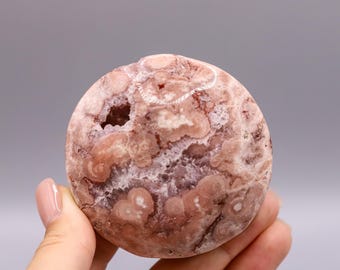 Pietra di palma drusa di ametista rosa